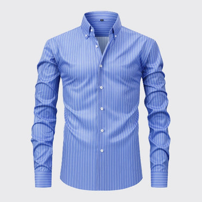 Matthew - Men's Slim Fit Striped Button Down Dress Shirt