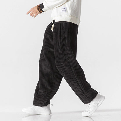 Men’s Corduroy Pants with Relaxed Wide-Leg Silhouette