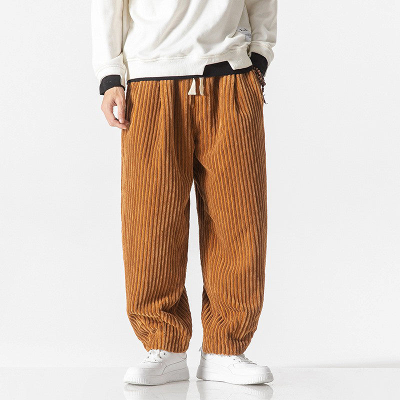 Men’s Corduroy Pants with Relaxed Wide-Leg Silhouette