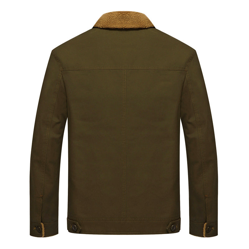 Men’s Cotton Jacket with Sherpa Fleece Interior