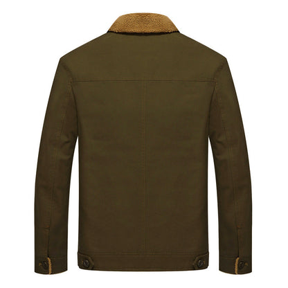 Men’s Cotton Jacket with Sherpa Fleece Interior