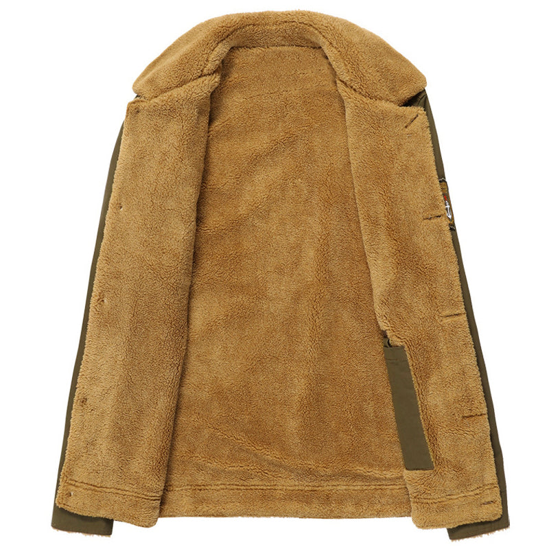 Men’s Cotton Jacket with Sherpa Fleece Interior