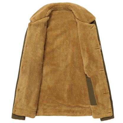 Men’s Cotton Jacket with Sherpa Fleece Interior