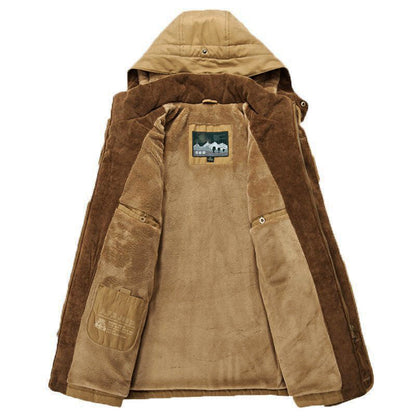 Men’s Hooded Fleece-Lined Jacket with Deep Pockets