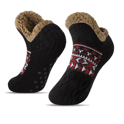 Men’s Knit Slipper Socks with Fleece Interior