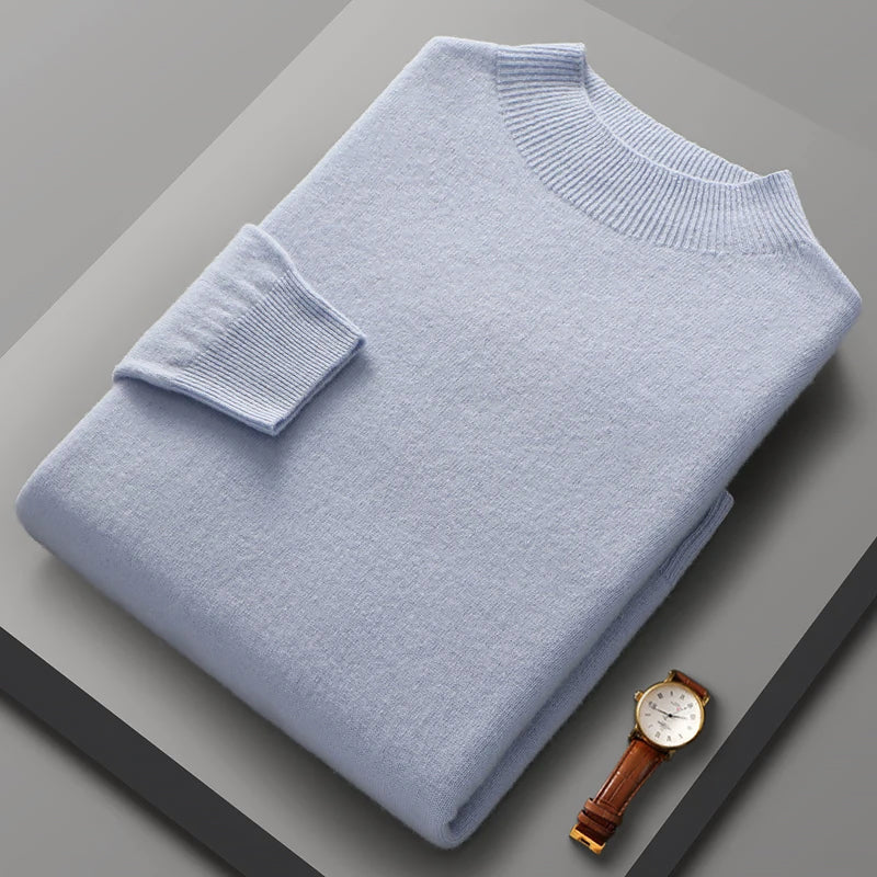 Men’s Merino Wool Knit Sweater with Crew Neck