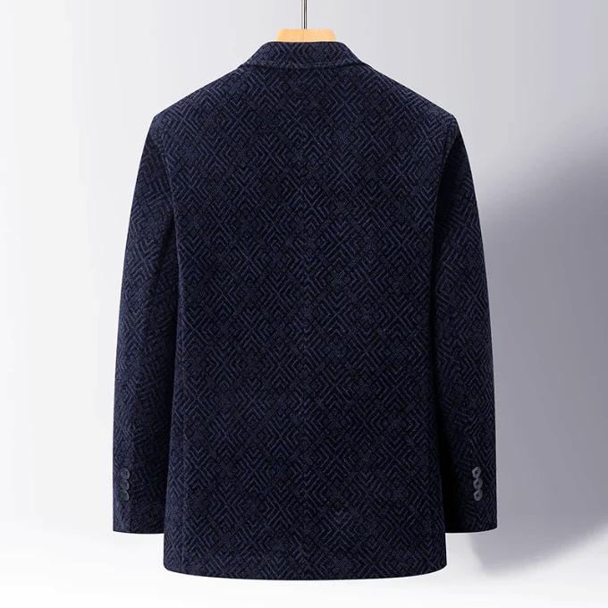 Men’s Patterned Coat with Faux Fur Inner Lining