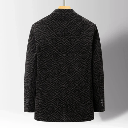 Men’s Patterned Coat with Faux Fur Inner Lining