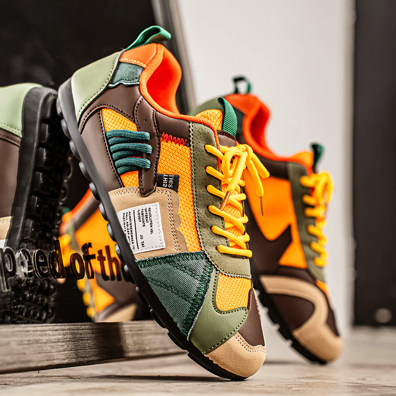 Men’s Retro Street Sneakers with Multi-Color Design