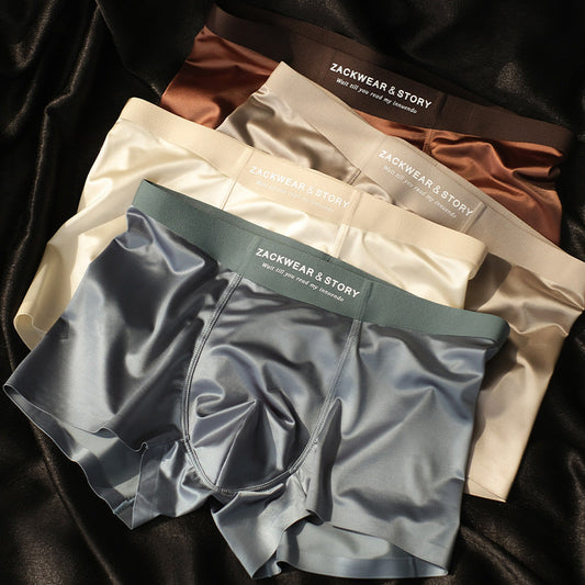 Men’s Silky Boxer Briefs with Contoured Front Panel