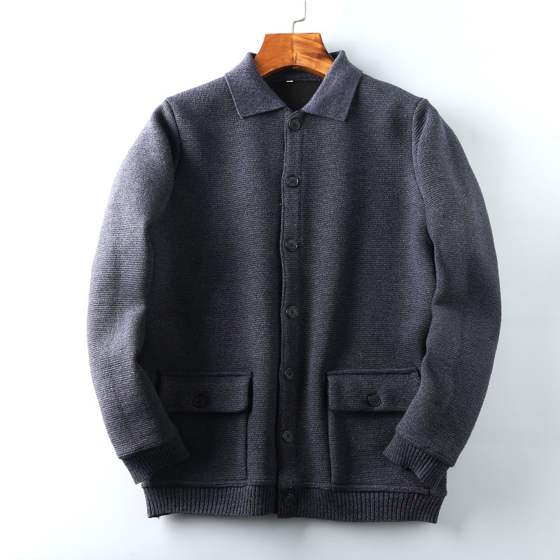Men’s Thick Knit Wool Cardigan Jacket
