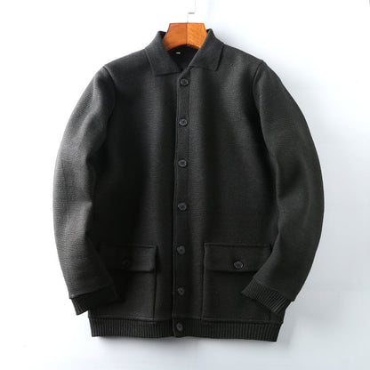 Men’s Thick Knit Wool Cardigan Jacket