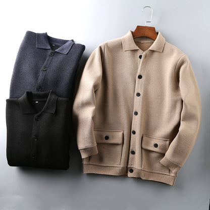 Men’s Thick Knit Wool Cardigan Jacket