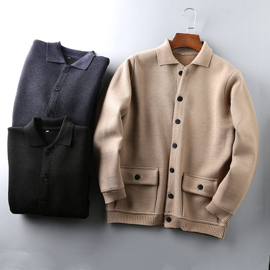 Men’s Thick Knit Wool Cardigan Jacket
