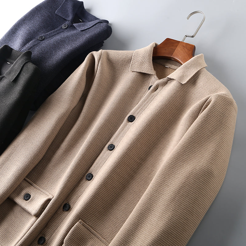 Men’s Thick Knit Wool Cardigan Jacket