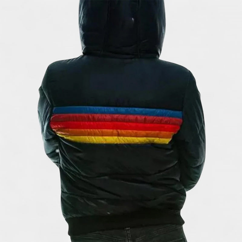 Amelie Fleur Retro Colorblock Puffer Jacket