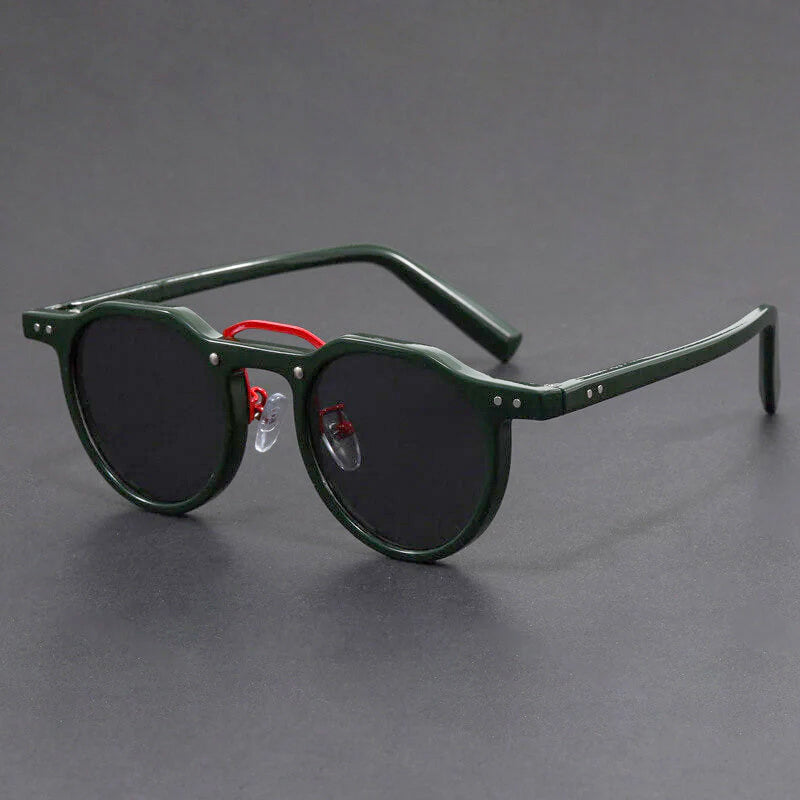 Retro Round Sunglasses with Contrast Trim