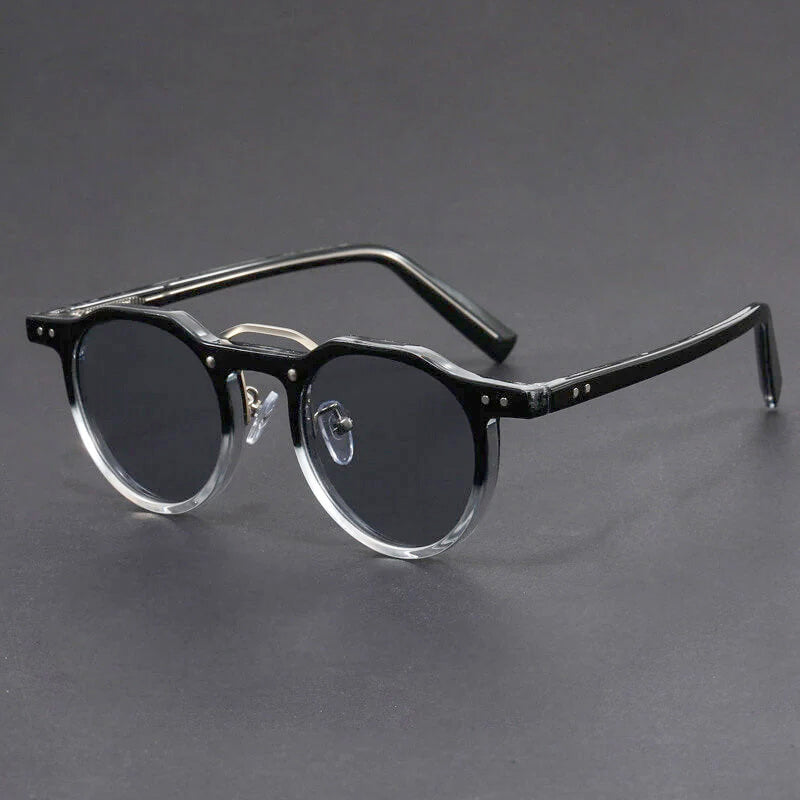 Retro Round Sunglasses with Contrast Trim