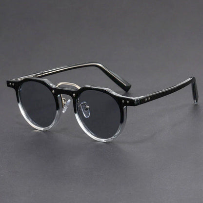 Retro Round Sunglasses with Contrast Trim