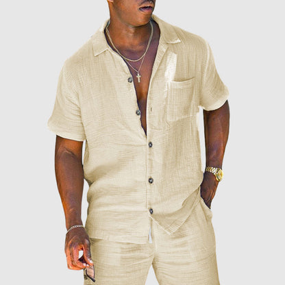Russell - Men’s Two-Piece Textured Cotton Set