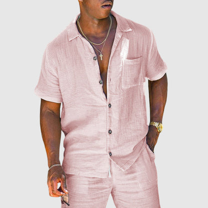 Russell - Men’s Two-Piece Textured Cotton Set