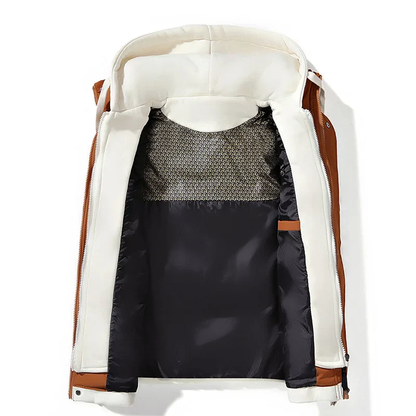 Women’s Hooded Puffer Vest with Layered Look and Front Pockets