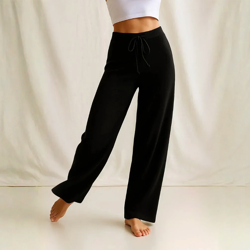 Women’s Lounge Knit Pants with Relaxed Wide Leg Fit