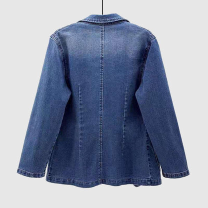 Adeline Azure Elegance Denim Jacket - Infinityloyal