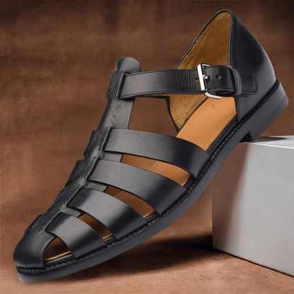 James Scott Roman Leather Sandals - Infinityloyal